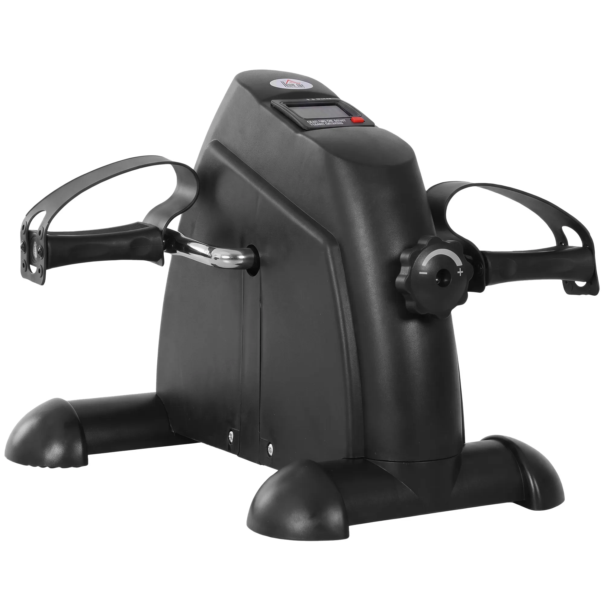 Minicykel pedaltrainer träningscykel LCD-display gjutjärn svart 35x40x31cm